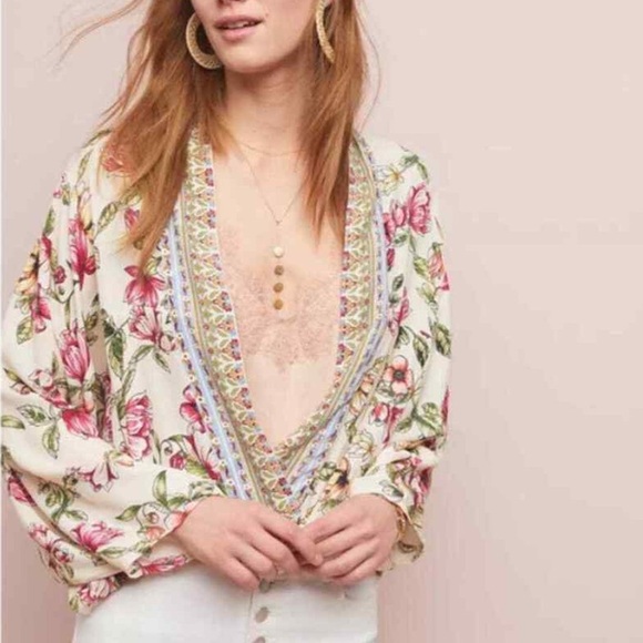 Anthropologie Akemi + Kin Open Front Floral Kimono (OS) - Picture 1 of 7